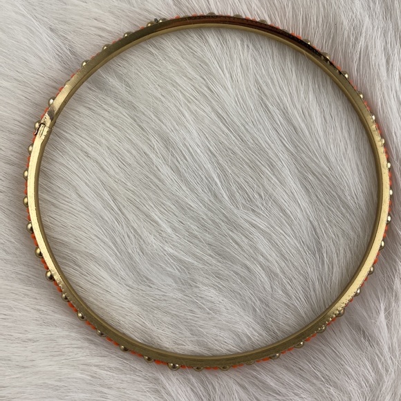 Orange & Gold Bangles Set of 3 High Quality Costume Jewelry - Picture 7 of 10